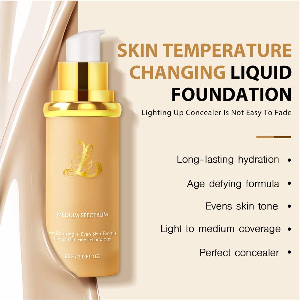 Foundation 4 in 1 - Color Changing Foundation, Medium Spectrum, Hypoallergeni...
