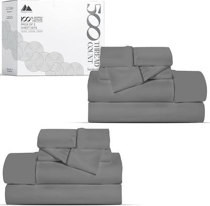 Mayfair Linen 100% Egyptian Cotton 2 Pack Twin Sheet Set by MayfairLinen