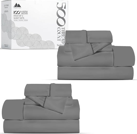 Mayfair Linen 100% Egyptian Cotton 2 Pack Queen Sheet Set by MayfairLinen
