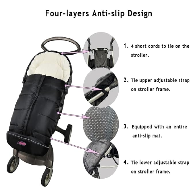 German Designed Universal Stroller Footmuff, 5 Way Zippers Style - Image 5