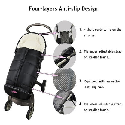 German Designed Universal Stroller Footmuff, 5 Way Zippers Style - Image 5