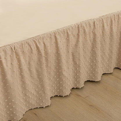 Tufted Dot Bed Skirt Full Size, Ruffled Bed Skirt - Image 3