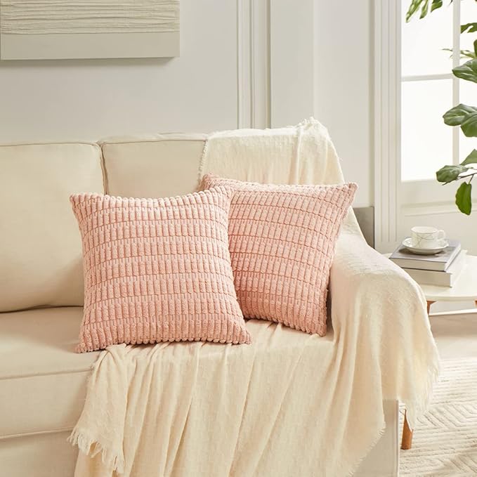 Fancy Homi 4 Packs Boho Pink Decorative Throw Pillow Covers 22x22 Inch - Image 7