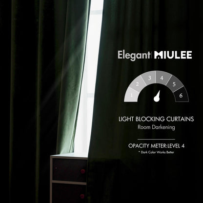 miulee velvet curtains 52x84 inches 2 panels olive showing dimensions