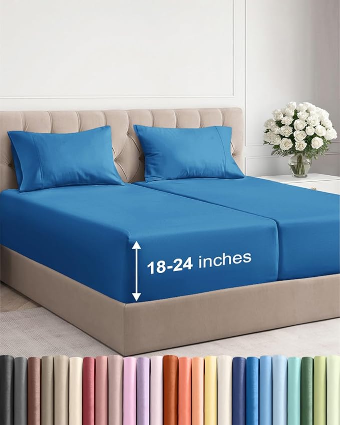 Extra Deep Pocket Split King Sheets by CGKUnlimited