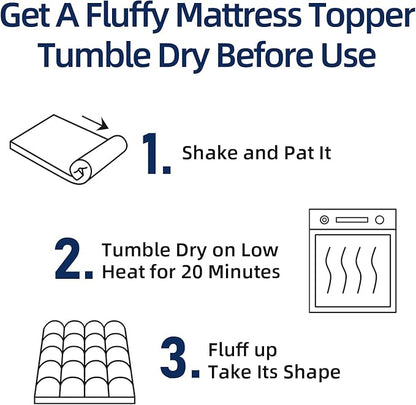 Mattress Topper Full for Back Pain, Extra Thick Mattress Pad Cover, Plush - Image 6