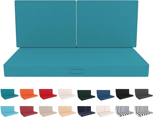Outdoor Loveseat Cushion Set 46 x 26 Inch, Waterproof & Fade-Resistant Deep by Vulacko