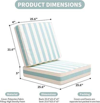 Outdoor Seat Cushions Set for Patio Furniture Deep Seating Patio Cushion Set - Image 5