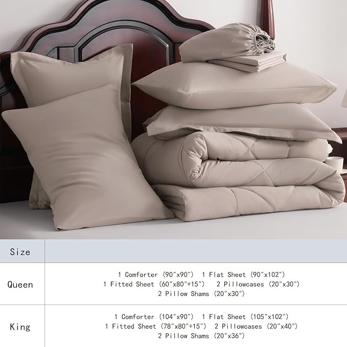 NTBAY Queen Comforter Set with Sheets, 7 Pieces Soft and Breathable Queen - Image 7