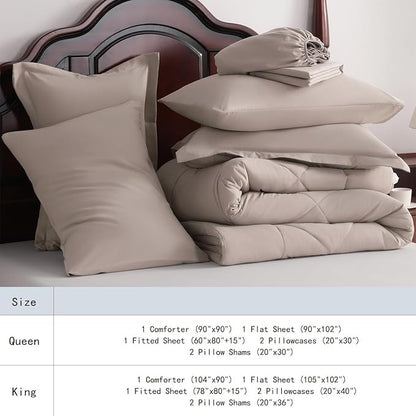 NTBAY Queen Comforter Set with Sheets, 7 Pieces Soft and Breathable Queen - Image 7