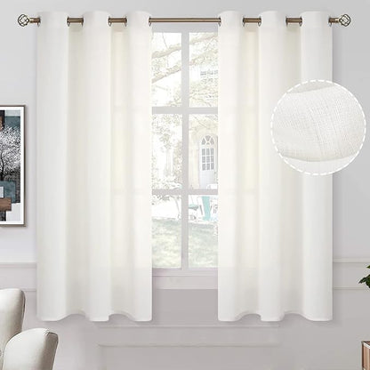 BGment Cream Semi Sheer Curtains 63 inch Length by BGment