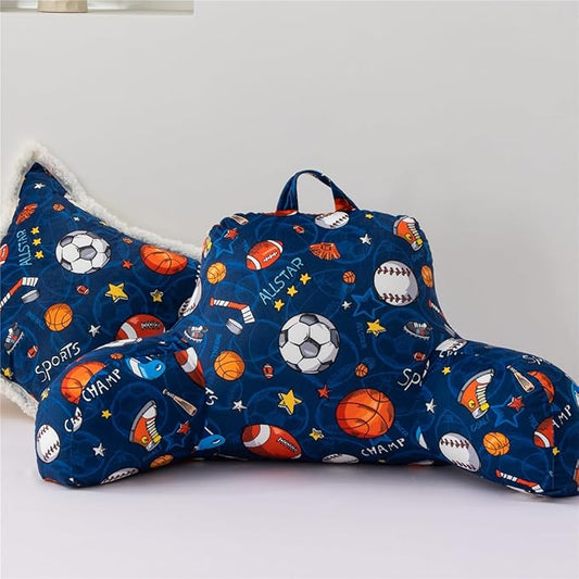 NTBED Sport Ball Collection Printed Reading Pillow Bed Wedge Backrest by NTBED