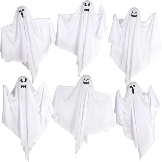 6 Pack Halloween Hanging Tree Ghosts, 27.6 Inch Flying Ghost Decorations