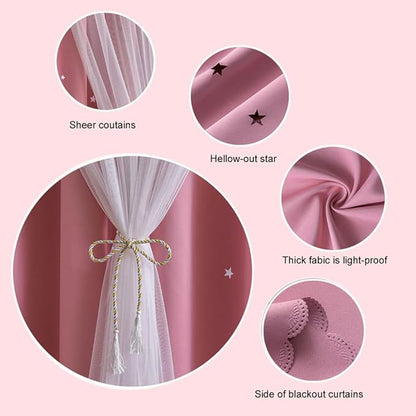FANLI 2 Panels Star Blackout Curtains - Image 3