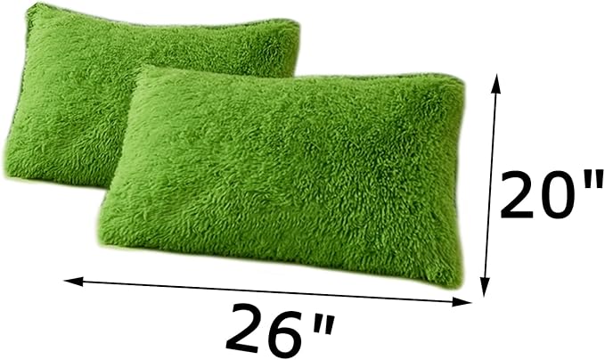 MorroMorn Decorative Pillows Covers, 2 Packs Faux Fur Pillow Cases Standard Size - Image 2