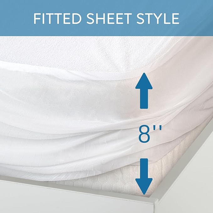 Crib Mattress Protector Waterproof 2 Pack Crib Sheets Fitted Mattress Pad Cover - Image 2