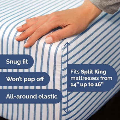 Split Head King Sheet Set – 4 Piece Flex Split Top King Sheets - Image 4
