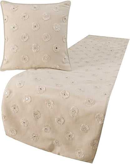 The HomeCentric King Queen Twin White Decorative Queen 74"x18" Bed Runner by TheHomeCentric