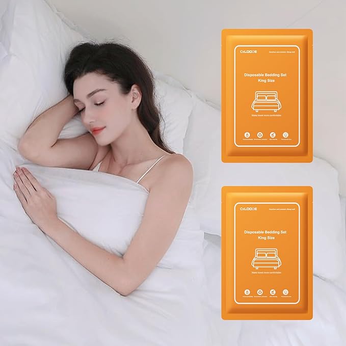2 Pack Disposable Bed Sheet King Size, Disposable Travel Sheet by CXLoode