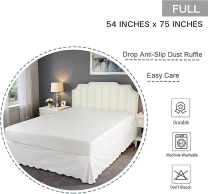 HIG Off-White Chic Full Bed Skirt - Image 2