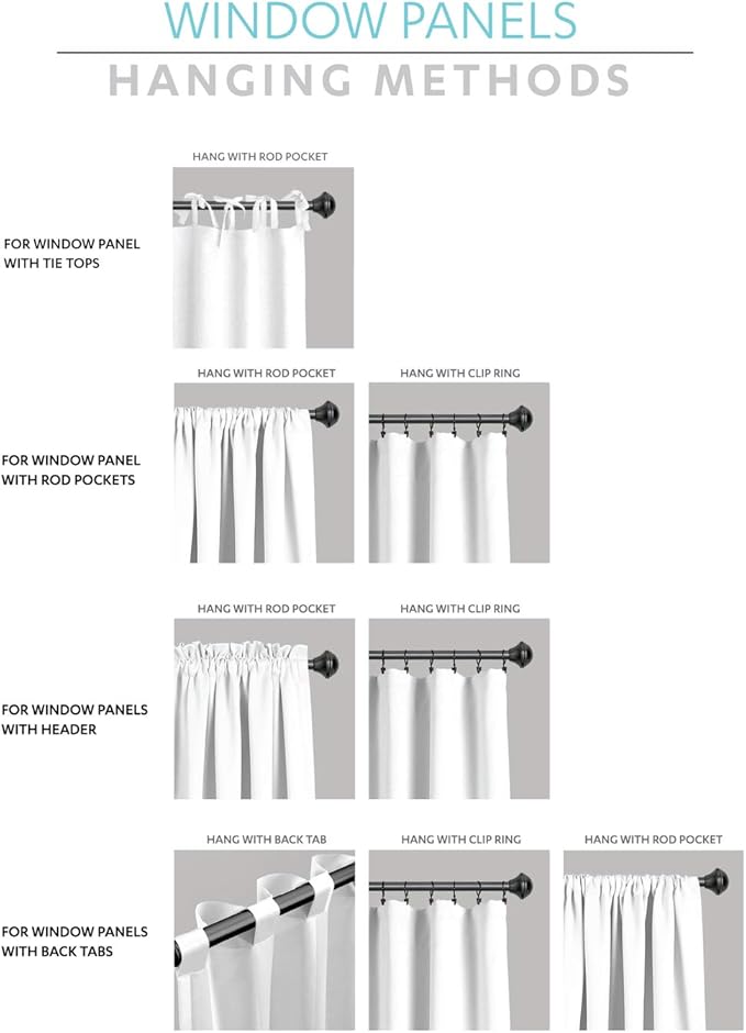 Lush Decor Linen Button Window Curtain Panel, Dark Gray & Off White - Image 7