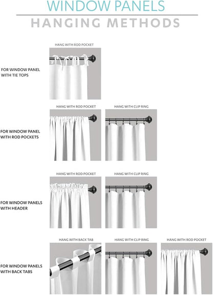 Lush Decor Linen Button Window Curtain Panel, Dark Gray & Off White - Image 7
