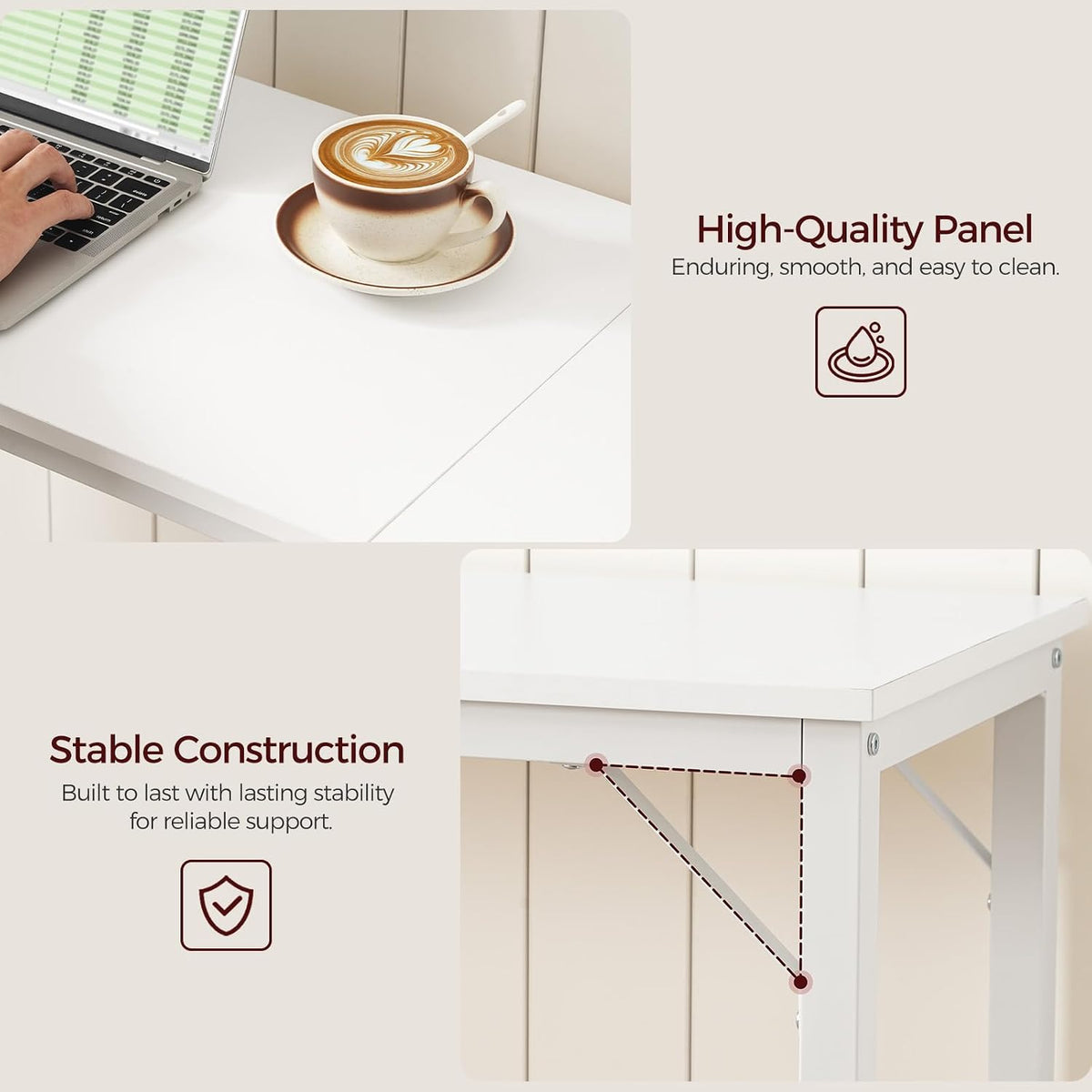 mahancris overbed table with wheels, mobile bed desk, side view