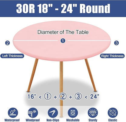 Round Spandex Tablecloth, Elastic Fitted Waterproof Tablecloths - Image 8
