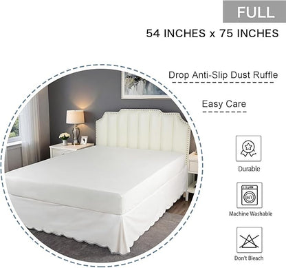 HIG Off-White Chic Full Bed Skirt - Image 2
