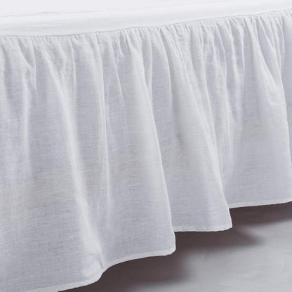 meadow park Washed French Linen Bed Skirt, Dust Ruffle, Queen Size 60" W x 80" L by meadowpark