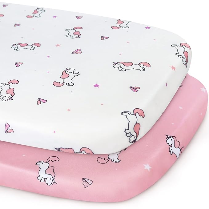 Bassinet Sheets 2 Pack, Stretchy Bassinet Sheet, Bassinet Sheets by SpringspiritBedding