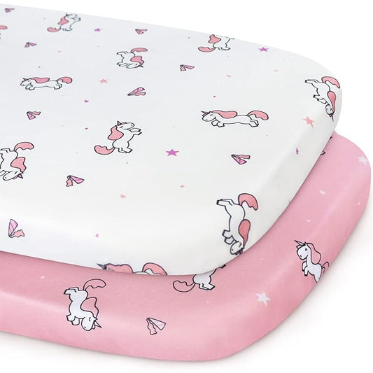 Bassinet Sheets 2 Pack, Stretchy Bassinet Sheet, Bassinet Sheets by SpringspiritBedding