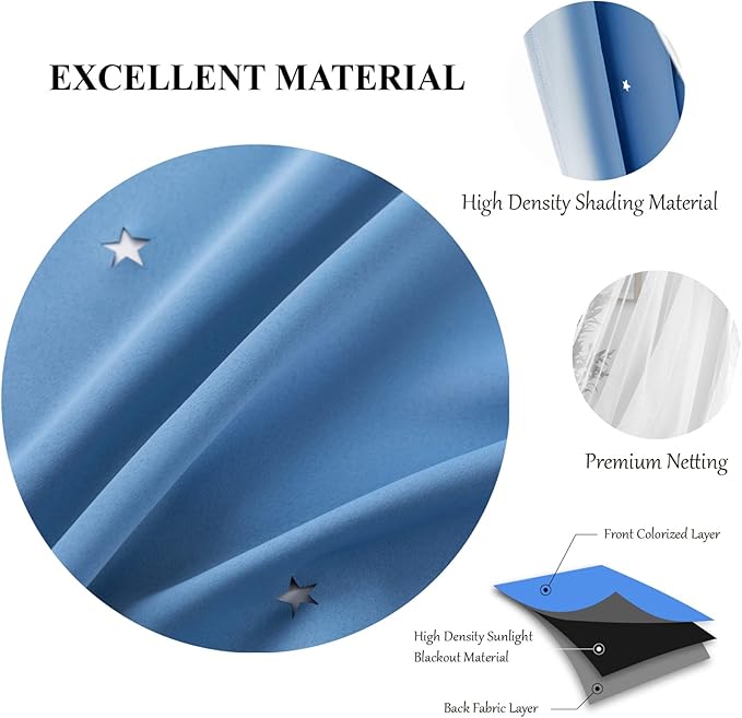 Star Blackout Curtains for Bedroom - Image 4