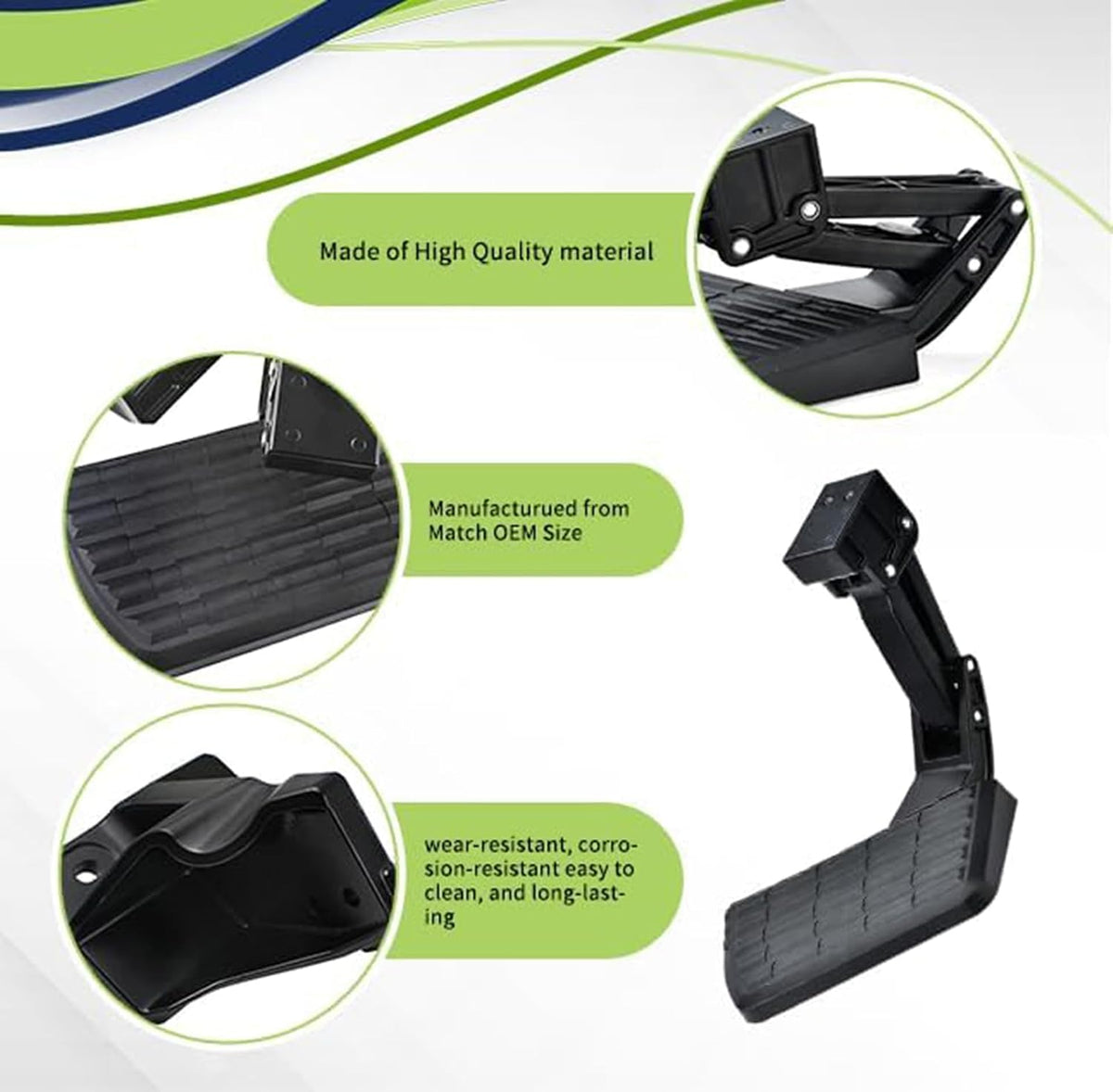 75413-01a truck side step compatible with f250 f350, side view
