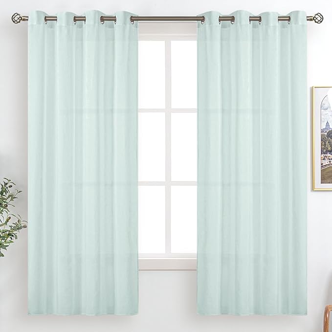 BGment Linen Look Semi Sheer Curtains by BGment