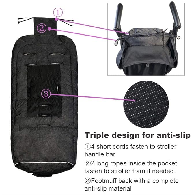 funlife Width Adjustable Universal Stroller Footmuff Designed - Image 4