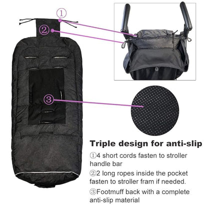 funlife Width Adjustable Universal Stroller Footmuff Designed - Image 4