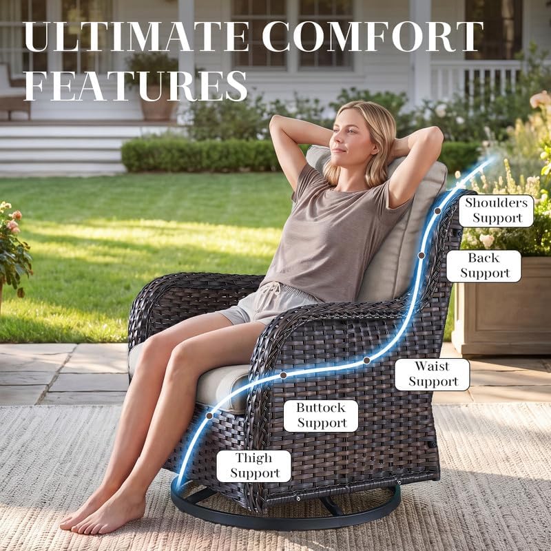 Luxury 22*24*4in Outdoor Patio Cushion, 1 Piece Beige Outdoor Cushion