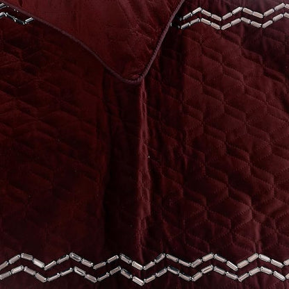 The HomeCentric King Queen Twin Deep Wine Decorative Twin 53"x18" Bed Runner - Image 3