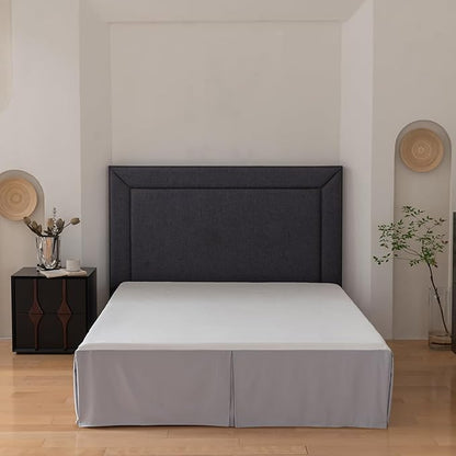 Queen Bed Skirt, Grid Plaid Soft Quadruple Pleated Ruffle Bed Skirt, Tailored - Image 7