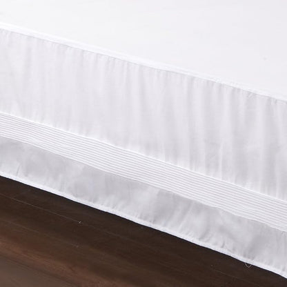 Valea Home Bed Skirt with Stitch on White Dust Ruffle with Split Corners - Image 2
