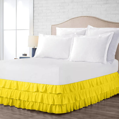 Multi-Ruffle Bed Skirt, Soft Multi Ruffle Bed Skirt Elastic Dust Ruffles