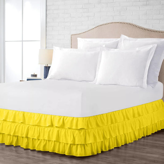 Multi-Ruffle Bed Skirt, Soft Multi Ruffle Bed Skirt Elastic Dust Ruffles