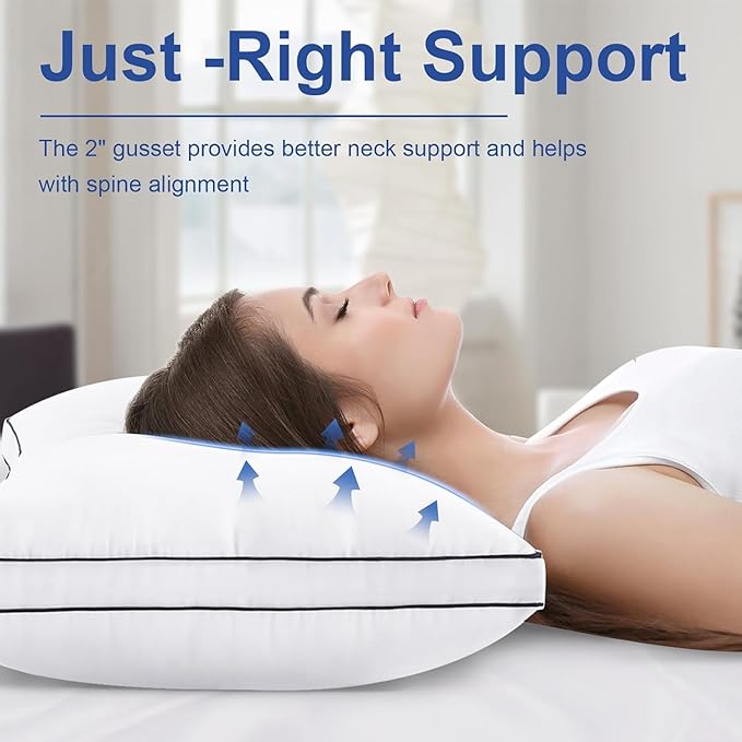 Premium Pillows Queen Size Set of 4, Fluffy and Supportive 7D Down Alternative - Image 2