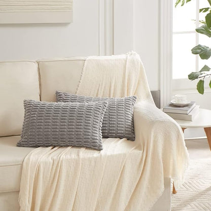Fancy Homi 4 Packs Grey Decorative Throw Pillow Covers 14x24 Inch - Image 7