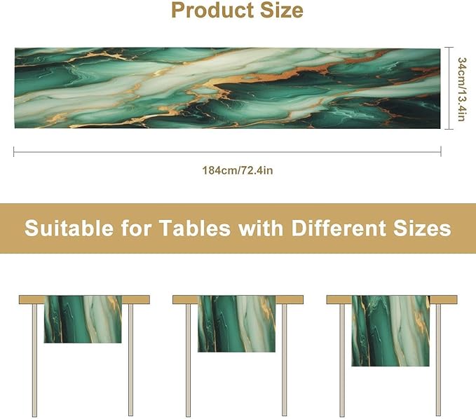 Marble Print Table Runner, Modern Fashion Style Abstract Table Runner - Image 3