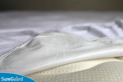 sureguard queen size mattress protector - 100% waterproof, close-up detail