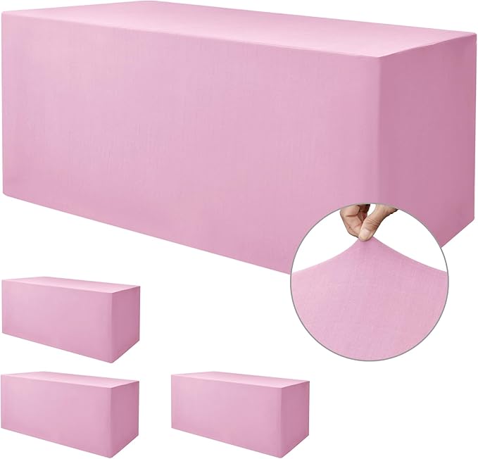 Nasitos Pink Fitted Table Covers Stretch Spandex by Nasitoshomedecor