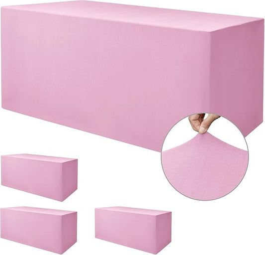 Nasitos Pink Fitted Table Covers Stretch Spandex by Nasitoshomedecor