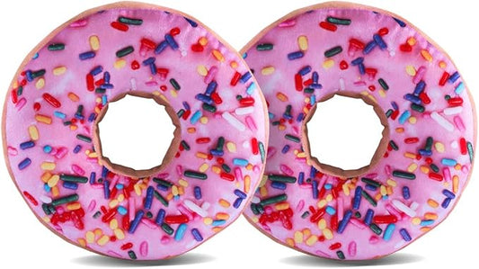 HYSEAS Round Throw Pillow 14 Inch Pink Donut, 3D Digital Print Decorative by HYSEAS